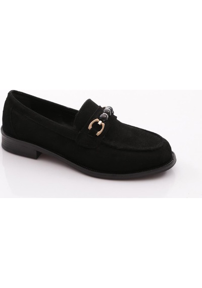 Dgn 2624412 Kadın Tokalı Loafer Ayakkabı Siyah