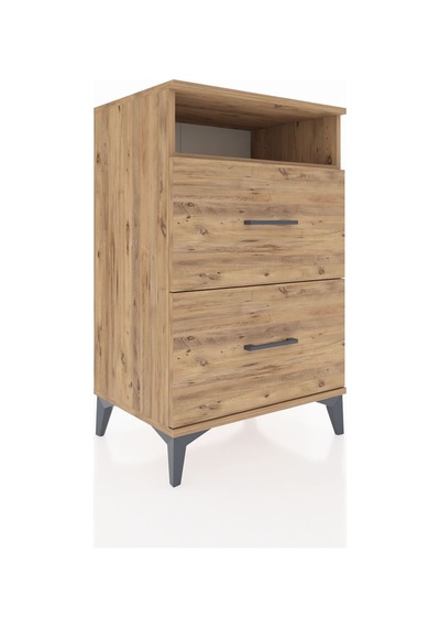 Hyperion Komodin Tek Raflı 2 Çekmeceli 60x44x96 Çam-çam Çam