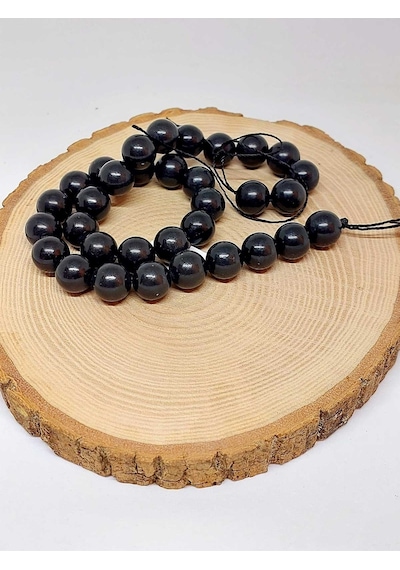 Yasamtohumu Shungite Şungit Taşı Dizi 12mm Gümüş