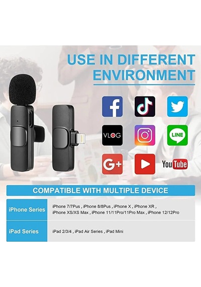 Type-c Girişli Telefon Uyumlu Kablosuz Mikrofon Bluetooth Röporta