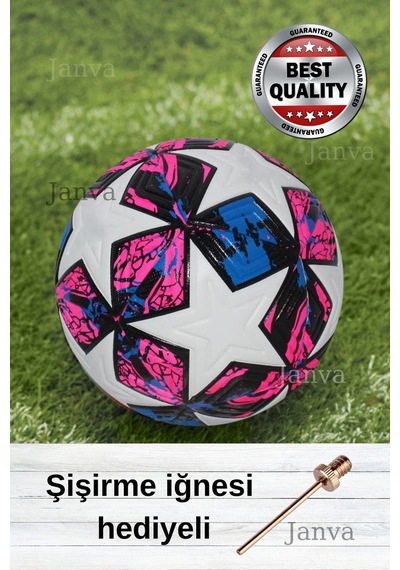 Janva Uefa Şampiyonlar Ligi Özel Tasarım Futbol Topu 420 gram Lazer Kesim Maç Ve Antreman Beyaz