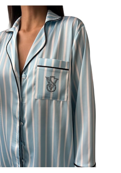 Victoria"s Secret İpeksaten Pijama Takımı Mavi