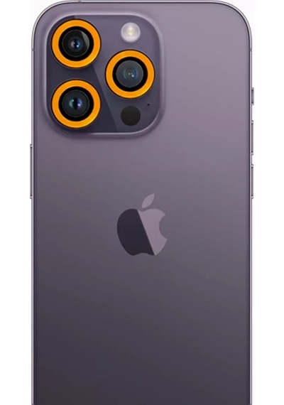 Newface Apple  Uyumlu  iPhone 12 Pro Max Neon Fosforlu Kamera Lens - Sarı,