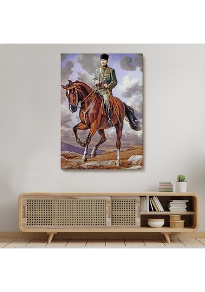 At Üstündeki Mustafa Kemal Atatürk Duvar Tablosu-6462 35 X 50