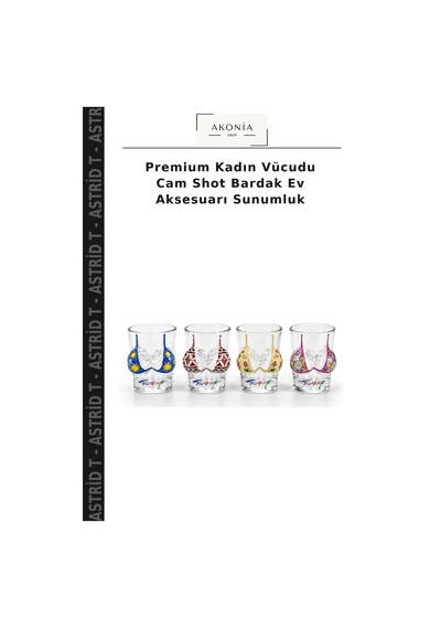 Premium Kadın Vücudu Cam Shot Bardak Ev Aksesuarı Sunumluk