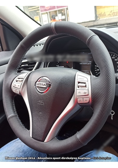 Nissan Qashqai 2012 2015 Araca Özel Direksiyon Kılıfı Alcantra Y