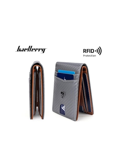 Baellerry Minimalist Rfıd Koruma Çift Kat Deri Çoklu Kart Cüzdan Erkek Kartlık 001