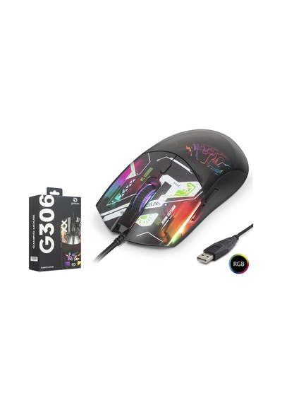 Good Pro G306b Rgb Gaming Mouse 7200 Dpı Geometrik Desenli Siyah Diğer