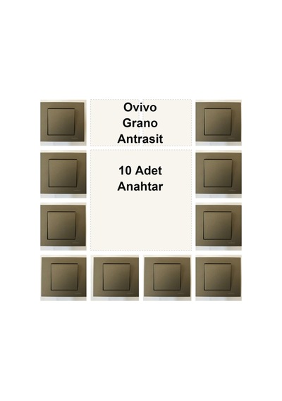Ovivo Grano Antrasit 10 Adet Anahtar