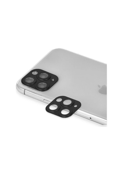 Apple İphone 11 Pro Max Uyumlu Pers Alüminyum Kamera Lens - Siyah