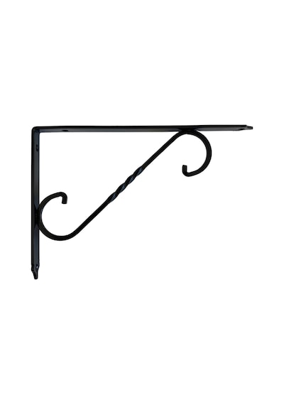 Raf Altı Ferforje Demir Tutucu L Raf Demiri Duvar Sabitleyici Metal Siyah 2 Adet 23cm X 15cm Siyah