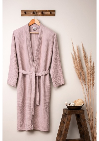 Unisex Kimono Bornoz - Pudra
