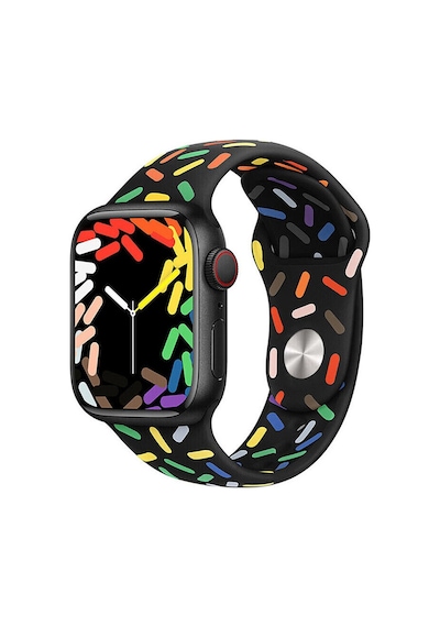 Microsonic Apple Uyumlu  Watch Series 6 44 MM Silikon Kordon V2 Pride Edition