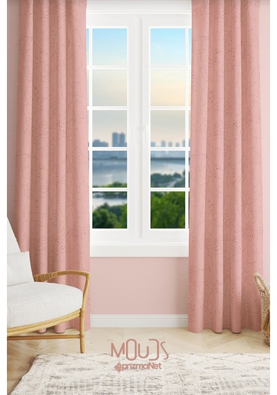 Hope Fell 4 Desenli Süet Oturma Odası Salon Fon Perde Baskılı Ekstrafor Büzgü 2 Kanat Prd-1057 Çok Renkli
