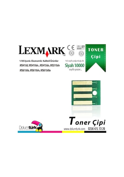 Lexmark 505x / 50f5x00 Ms410 / Ms510 / Ms610 Toner Çipi 10k