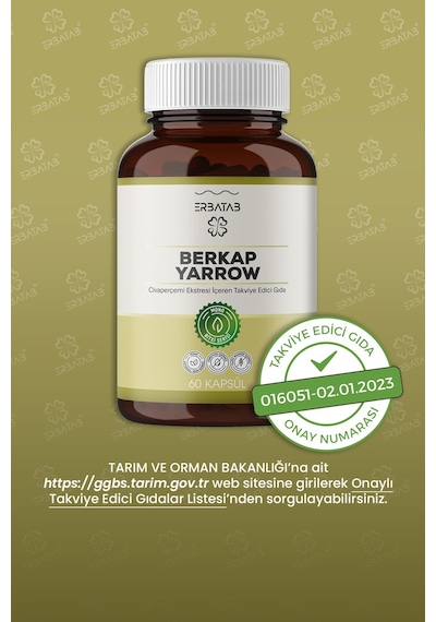 Erbatab Civan Perçemi Ekstresi Berkap Yarrow 60 Kapsül