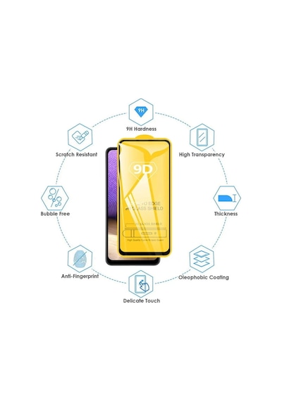 Samsung Galaxy A25 Ekran Koruyucu Cam Ultra Full Kaplama Düz Tempered Glass Screen Zırh