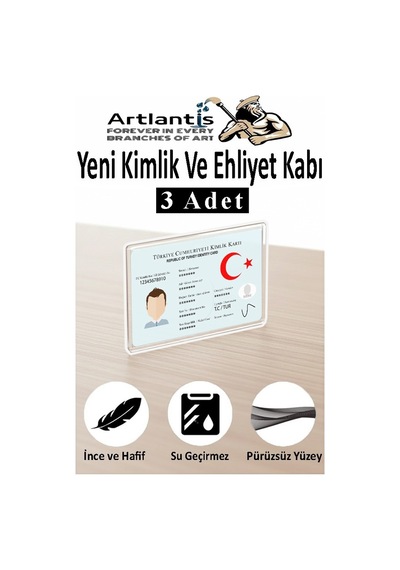 Kimlik Ehliyet Kabı Şeffaf 3 Adet Yumuşak Esnek Şeffaf Kırılmaz Kredi Kartı Koruyucu Kart Kılıfı Kart Kabı Plastik