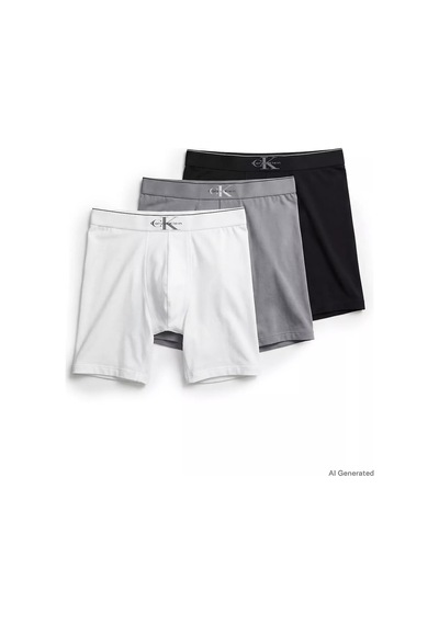 Calvin Klein Erkek Pamuklu Logo Detaylı Elastik Bel Bantlı Üçlü Gri Boxer-14941