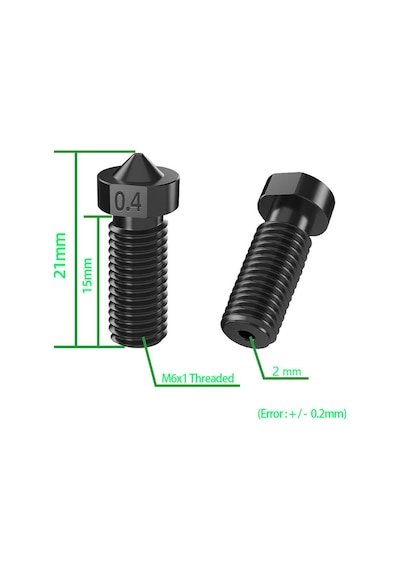 E3d Volcano Sertleştirilmiş Çelik Nozzle-x1-x2-genius-genius Pro-0.4mm