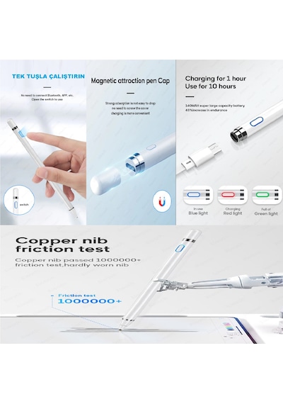 Stylus Kapasitif Dokunmatik Kalem Tüm Cihazlar Telefon İle Uyumlu