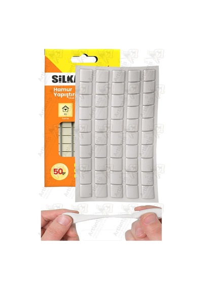 Hamur Yapıştırıcı Tack-it 50gr 1 Paket Silka 65 Parça Macun Sakız Yapıştırıcı Takıt Çerçeve Afiş Duvar İz Bırakmaz
