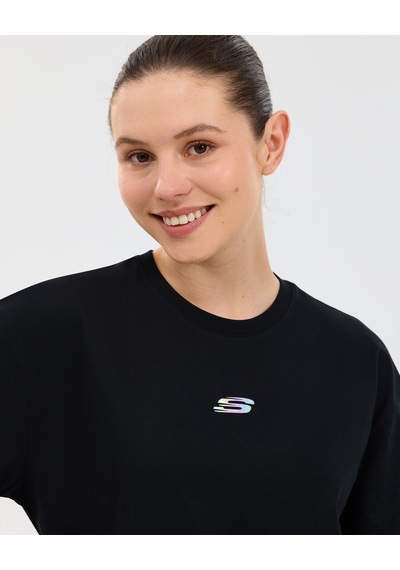 Skechers W Graphic T-shirt Short Sleeve T-shirt Kadın Siyah Tshirt S2610017-3817
