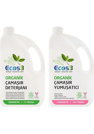 Ecos3 Organik Çamaşır Yıkama Seti (2 X 2,5 Lt)