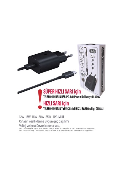 Samsung S10 S10e S10+ Plus Uyumlu Şarj Aleti Ve Kablosu 25w Hızlı Şarj Type C Kablo