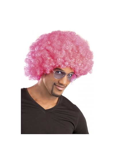 Pembe Renk Kıvırcık Afro Bonus Peruk 5047 Çok  Renkli