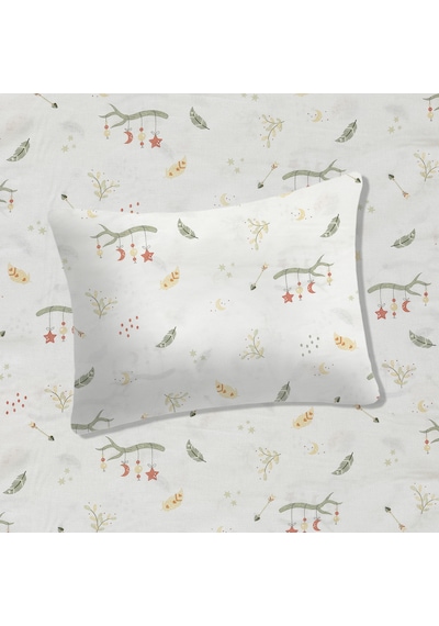 %100 Pamuklu Bebek Lastikli Çarşaf 60x120+20 Bebek Yastık Kılıfı 35x45 Kiremit-yeşil