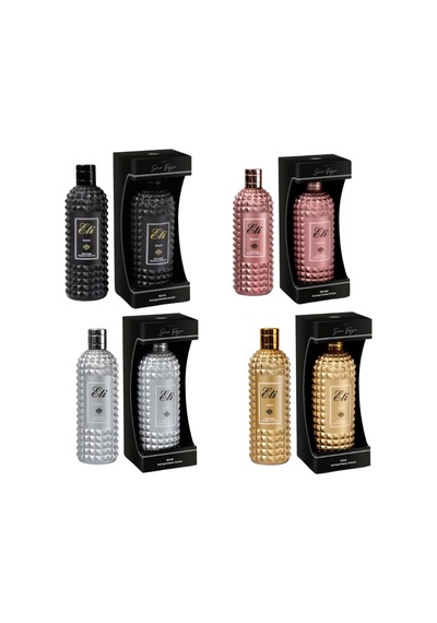 Eti Boutıqua Silver + Black + Bronze + Gold  Butik Parfüm Kolonya Cam Şişe 4 x 300 ML