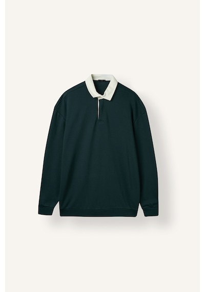 Defacto Boxy Fıt Polo Yaka Sweatshirt E6523ax26augn1051 Yeşil-gn1051