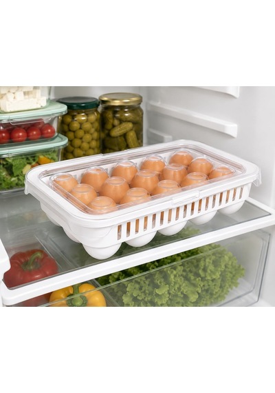 15 Gözlü Kilitli Yumurta Saklama Kabı Plastik Yumurta Taşıma Kutusu Kapaklı Şeffaf Buzdolabı Düzenleyici Bpa Free 15'li Yumurta Organizeri Çok Renkli