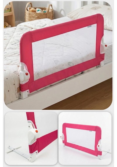 Wellgro Littles 110 48 CM Yatak Bariyeri, Çocuk Yatak Korkuluğu Pembe