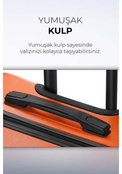 Polo & Sky Polo&sky Petek Model Turuncu Renk Büyük Boy Valiz Turuncu
