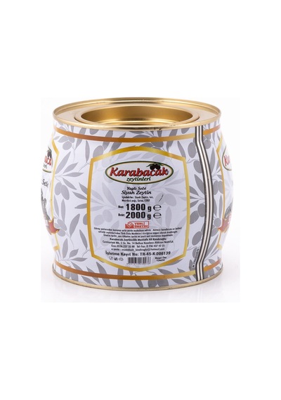 Karabacak Siyah Zeytin Süper Boy 2 Kğ Teneke Kutu 350-380 Kalibre