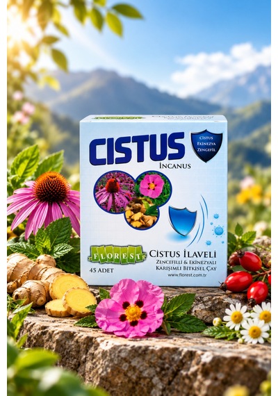 Cistus Incanus Karışım Bitki Çayı 45 Adet Cistus İlaveli Zencefilli & Ekinezyalı Bitkisel Çay - 931989787