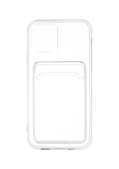 Cosmotex Newface Apple, Uyumlu iPhone 12 Kılıf Kart Şeffaf Silikon - Şeffaf