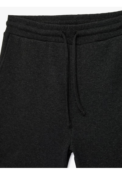Koton Regular Fit Cepli Bermuda Beli Bağcıklı Şort Antrasit 6sam40009mk
