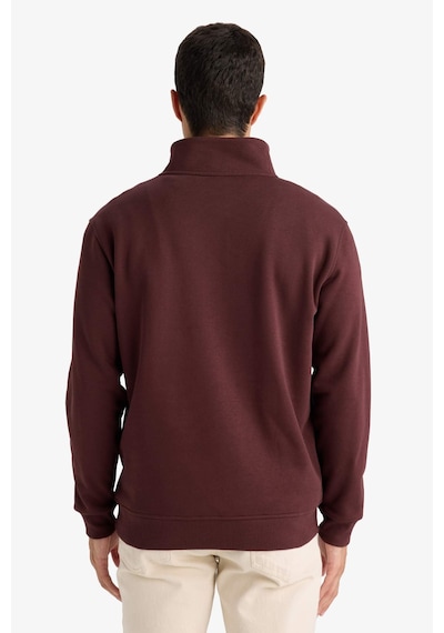 Defacto Regular Fit Yarım Balıkçı Yaka Fermuarlı Kalın Sweatshirt F4136ax25aubr230 Bordo