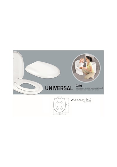 Karen Banyo Thermoplast Üniversal Çocuk Adaptörlü Yavaş Kapanır Klozet Kapağı 0340