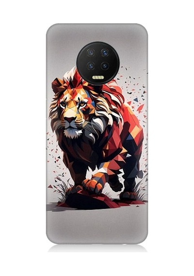iNfinix Note 7 Uyumlu Sarı Kırmızı Aslan Desenli Silikon Kılıf