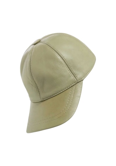 Unisex %100 Deri Arkadan Ayarlanabilir Baseball Kep Şapka Haki