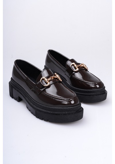 Nonte Kadın Rugan Loafer A005-k1001 Acı Kahverengi