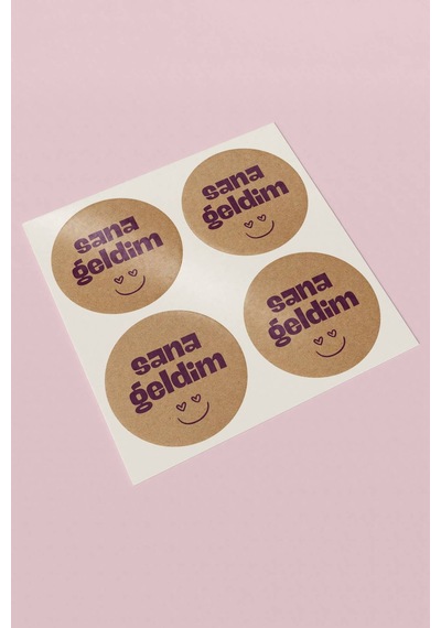 Sana Geldim Kraft Sticker 3x3cm St2261 Çok Renkli