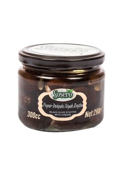 Sosero Peynir Dolgulu Siyah Zeytin Cam 300 G
