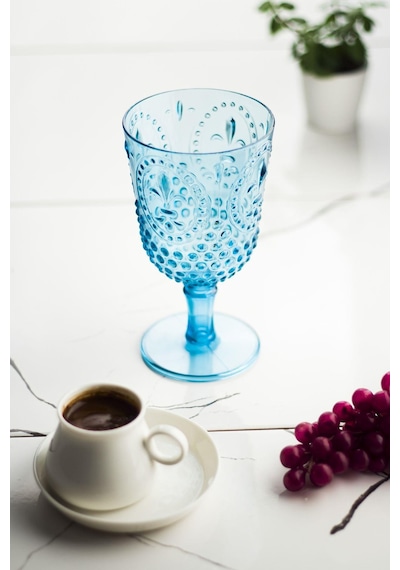 Akrilik Aquamarin Tekli Kadeh & Su Meşrubat Kahve Yanı Bardağı 450 Ml Cam Değildir Sarı