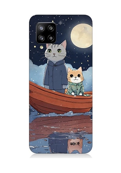 Samsung Galaxy A42 5g Uyumlu Sandaldaki Kediler Desenli Silikon Kılıf