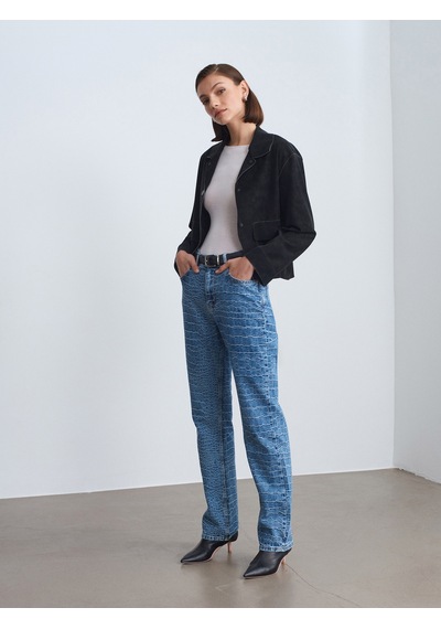Dilvin 72095 %100 Pamuk Straight Jean-mavi Mavi